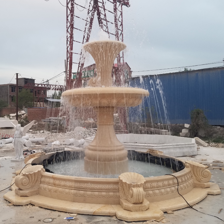 Custom made Large natural stone water fountain for sale OLA-F001