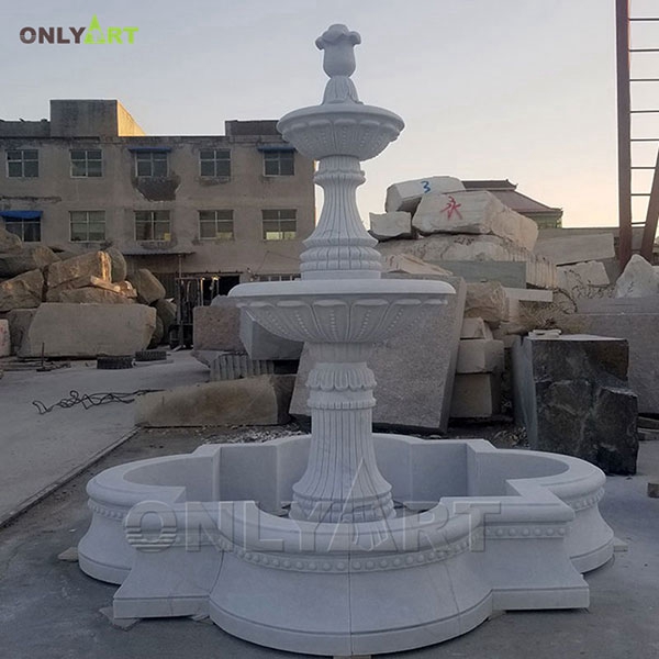 hot sale large white marble garden waterfall outdoor fountain sculpture OLA-F009