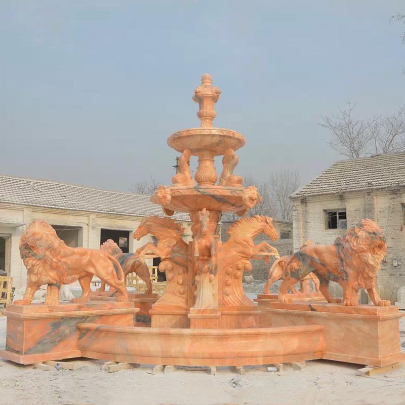 large marble animal fountain