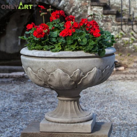 Artificial Marble Flower Pot For Home Decoration OLA-V107