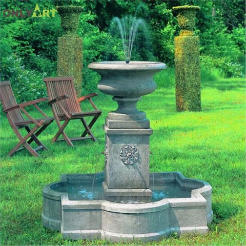 Artificial natural stone waterfall garden decor water fountain with pool OLA-F054