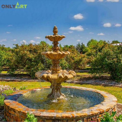 Artificial outdoor garden decor large stone water fountain surround OLA-F042