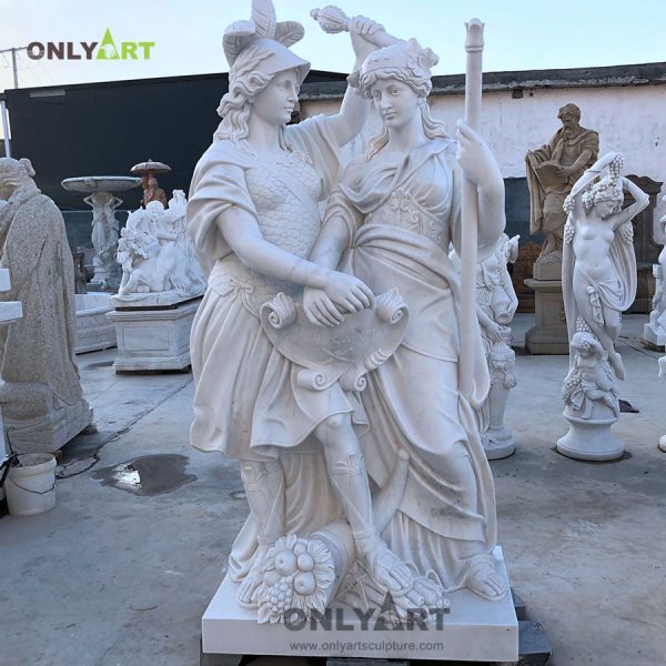 Best carved life size marble soldier roman marble statues for sale