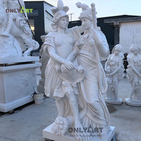 Best carved life size marble soldier roman marble statues for sale