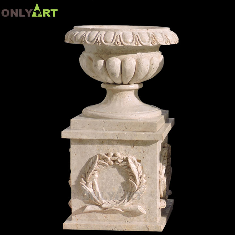 Customized Stone Garden Products Plant Pot Marble Flower Pots OLA-V089