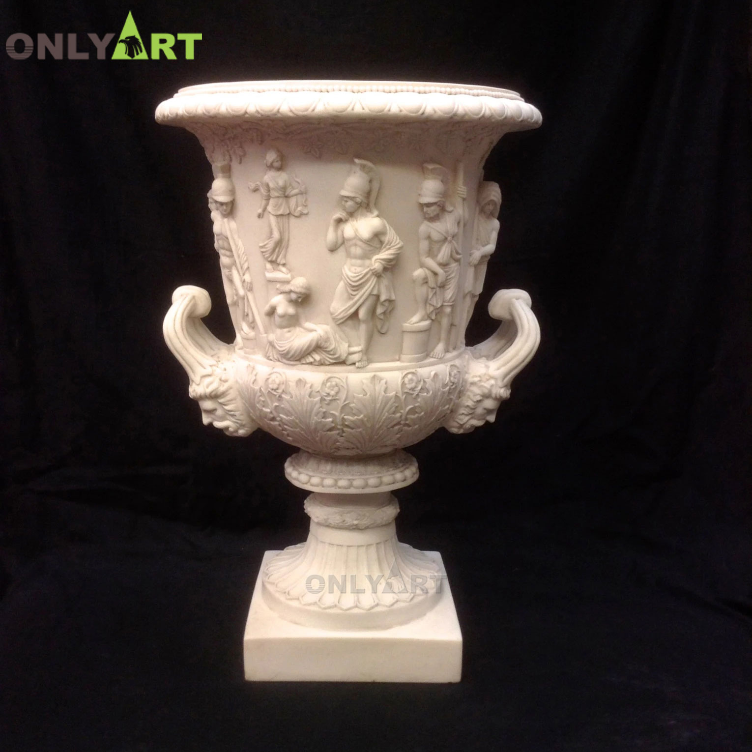 Customized stone garden marble planters flowerpot sculpture OLA-V143