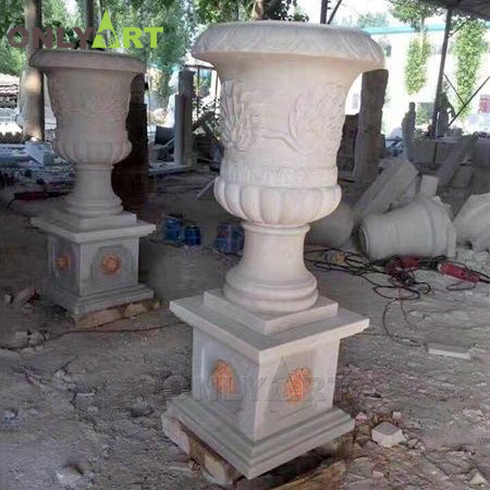Factory custom made modern style marble flower pot OLA-V109
