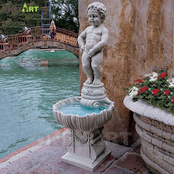 Famous marble boy statue peeing water fountain for garden OLA-F130