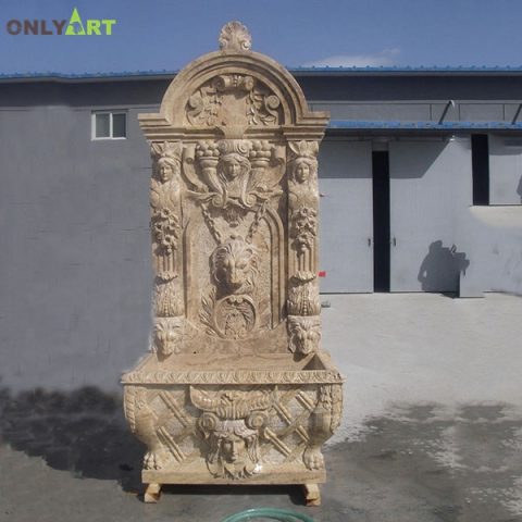 French contemporary outdoor garden decoration lion head waterfall fountains on wall OLA-F088