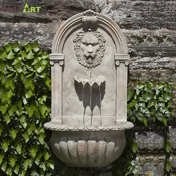 Hand carved marble wall fountain lion head water fountains for sale OLA-F066