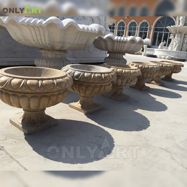 High Quality Beautiful Flower Pots and Granite Planters on Stock from Only Art Sculpture OLA-V011