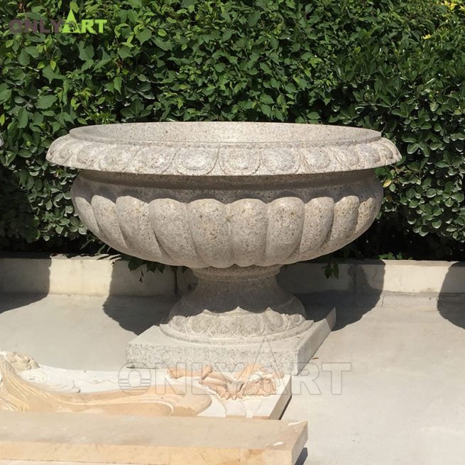 High Quality Beautiful Yellow Granite Planters on Stock from Only Art Sculpture OLA-V011