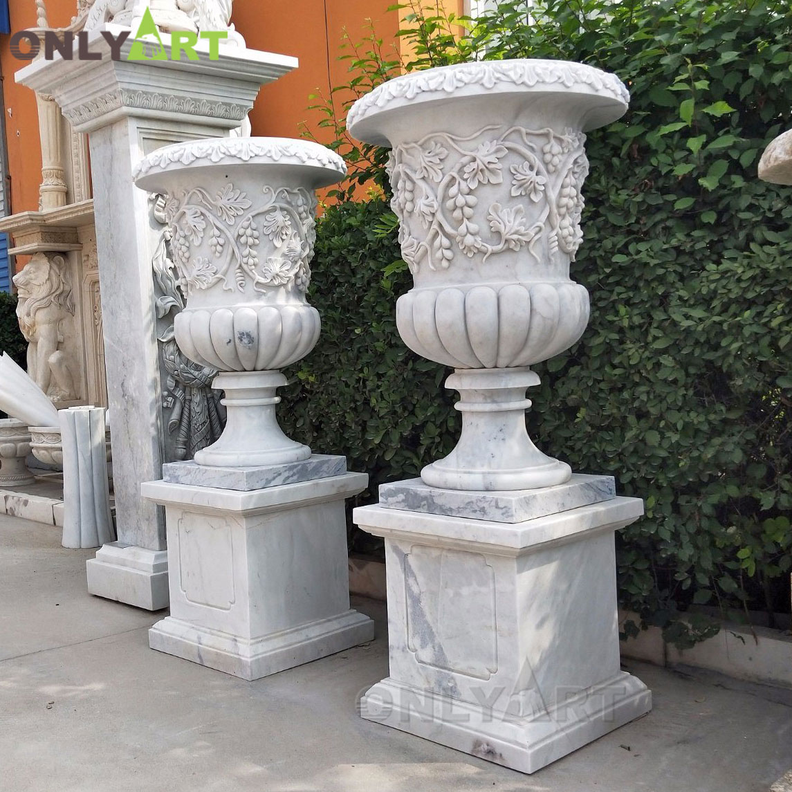 High quality stone marble flowerpots for garden decoration OLA-V099