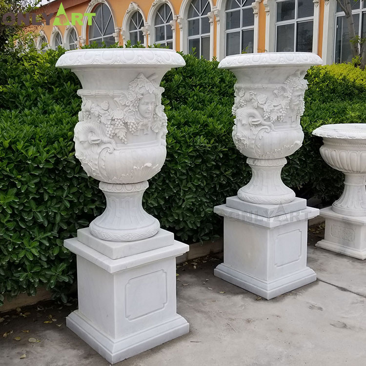Home decoration flower pot marble vases for flowers OLA-V135