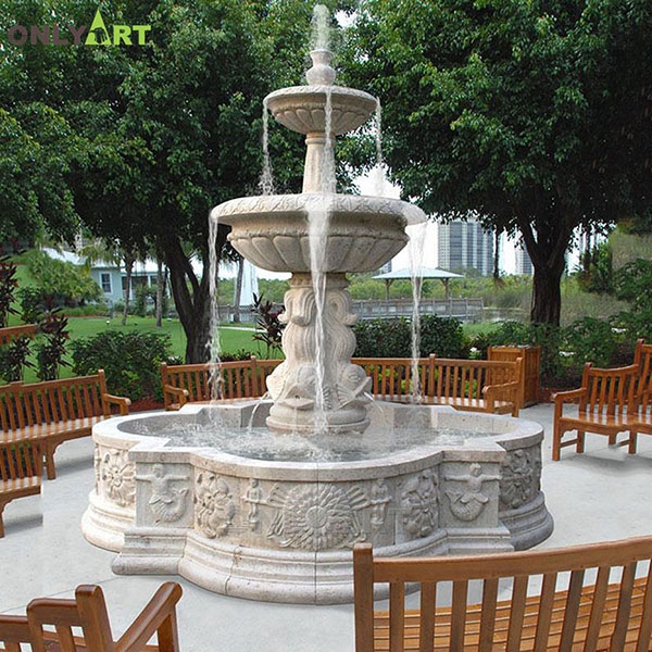 Home garden decoration marble fish fountain for sale OLA-F107