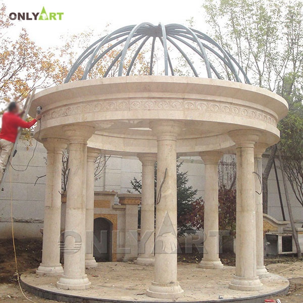 Hot sale marble gazebo for backyard decoration OLA-G003