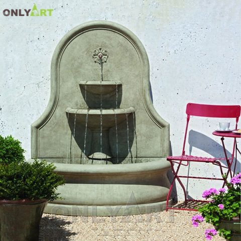 Hot sale simple high quality natural stone wall fountain for garden decorative OLA-F072