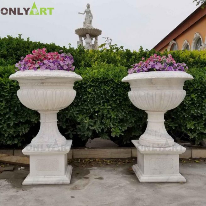 Indoor marble plant pots vases OLA-V085
