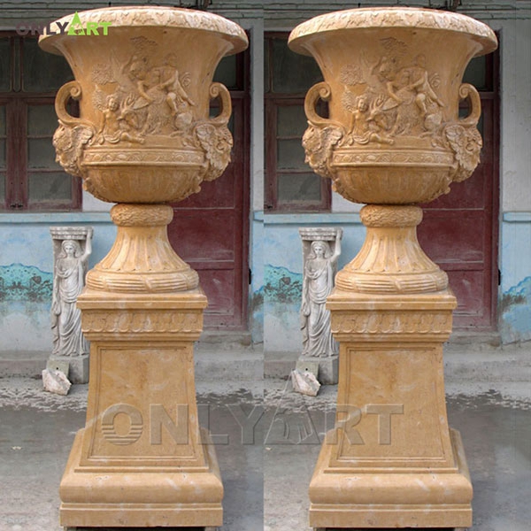 Modern marble vase flower pot sculpture OLA-V055