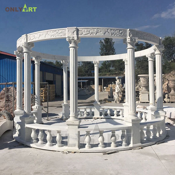 Natural marble gazebo with round columns OLA-G005