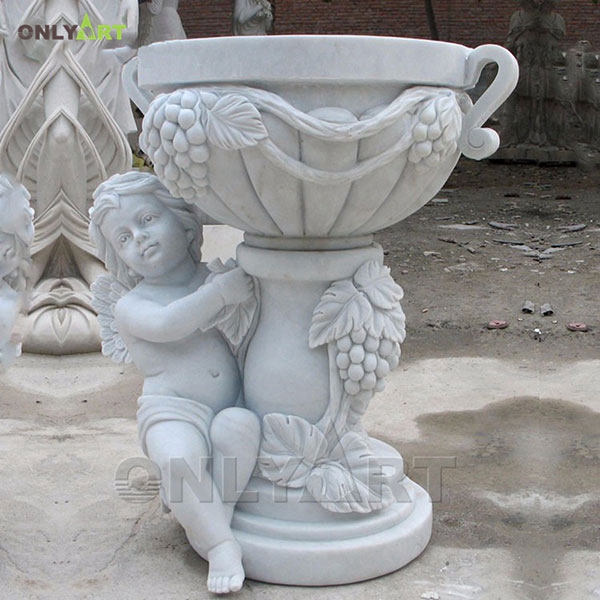Natural marble vase for home decor OLA-V059