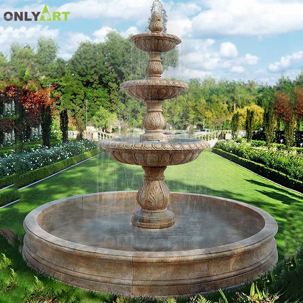 Nature Stone Customized Circle Design Outdoor Water Fountain For Garden OLA-F023