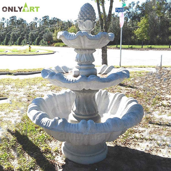 Outdoor classic design white natural marble water fountain for home decor OLA-F025