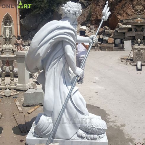 Outdoor Life Size Greek Stone garden decoration Marble Statues of Poseidon for Sale