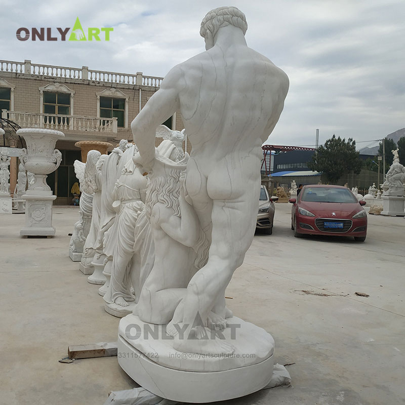 Outdoor famous design public life size classical Greek marble hercules sculpture