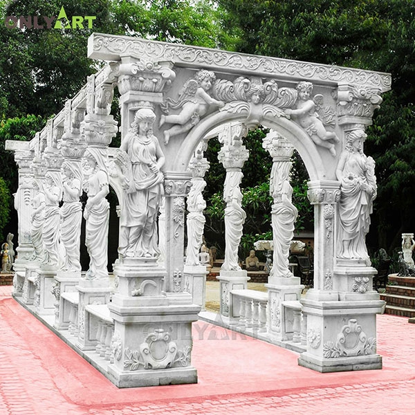 Outdoor garden decoration stone gazebo pillars OLA-G024