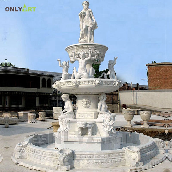 Outdoor large garden decoration marble water fountain with Roman figures OLA-F139