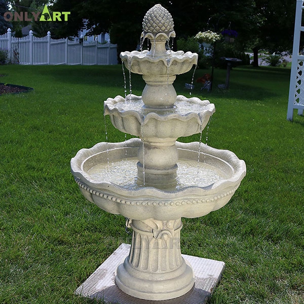 Outdoor life size hand carved stone water fountain for yard decoration OLA-F060