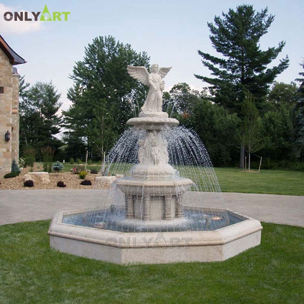 Outdoor marble angel water fountain with wings OLA-F133