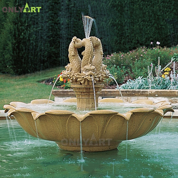 Round design marble beautiful fountain for garden decoration OLA-F119