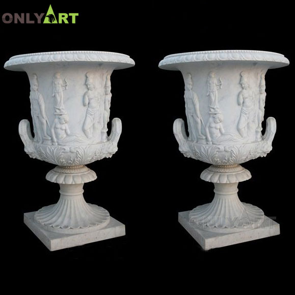 Wholesale large stone flower pot with figures OLA-V145