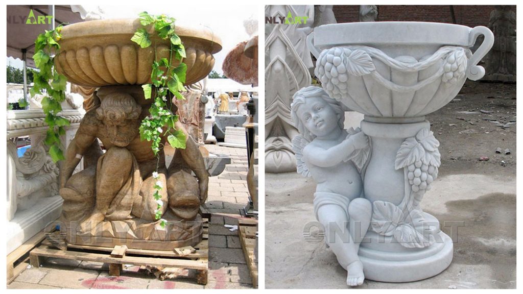 marble flowerpots