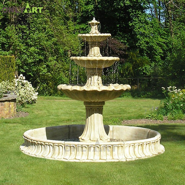 outdoor large 3 tiger marble water fountain for garden decoration OLA-F034