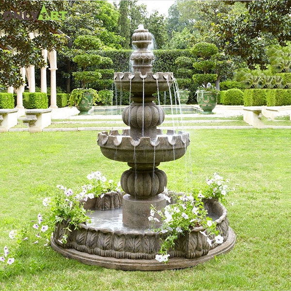 outdoor natural stone park water fountain design for garden decorative OLA-F039
