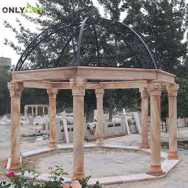 wholesale outdoor stone gazebo with columns OLA-G017
