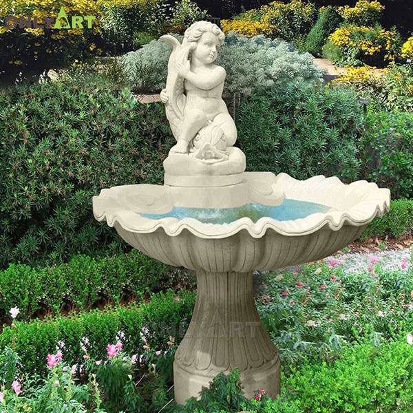 wholesale stone nude boy garden fountain OLA-F161