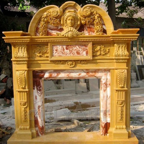 Antique marble French country fireplace surrounds for sale OLA-M009