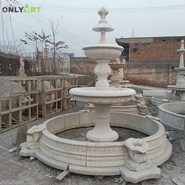 Chinese factory customized stone marble water fountain sculpture for yard OLA-F244
