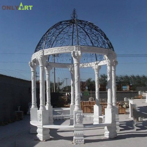 Classic design carving marble gazebo sculpture for sale OLA-G033