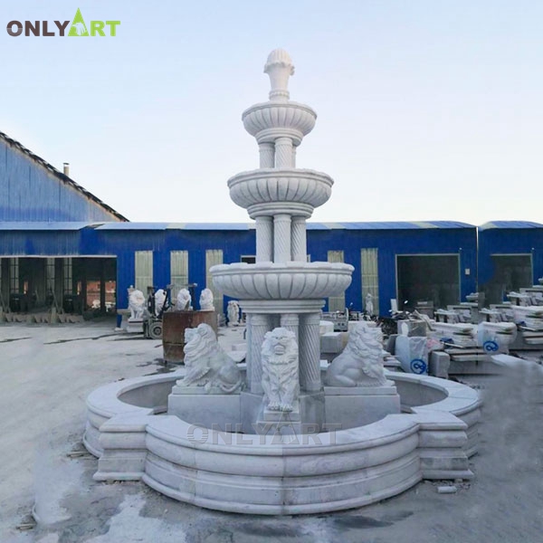Classic design hand made outdoor water fountain statues with lions sculptures OLA-F228