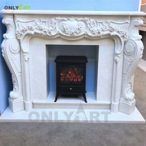 Classic design large French style marble fireplace mantle OLA-M015