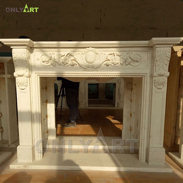 Classic design marble mantel ideas for fireplace OLA-M040