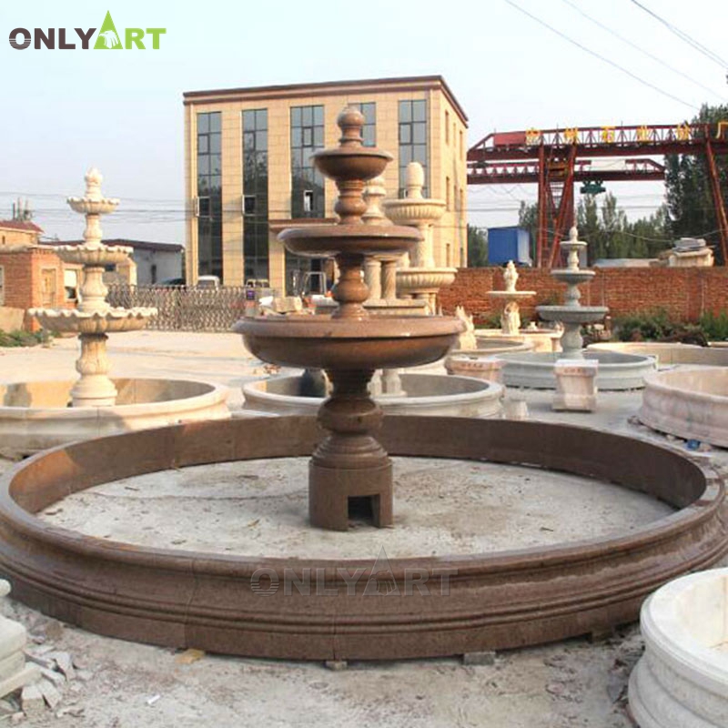 Classical design public 3 tiers marble carving garden water landscape fountain OLA-F218