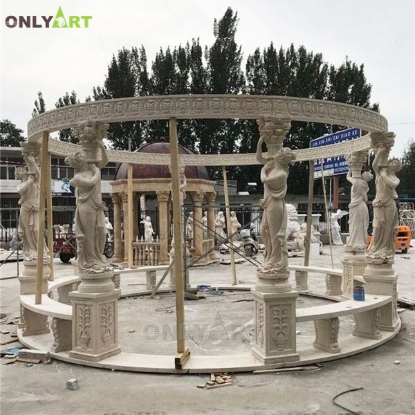 Customized Roman figures design stone pavilion for garden OLA-G041