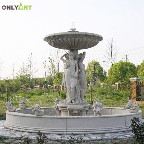 European style marble fountain with figures for garden decoration OLA-F175
