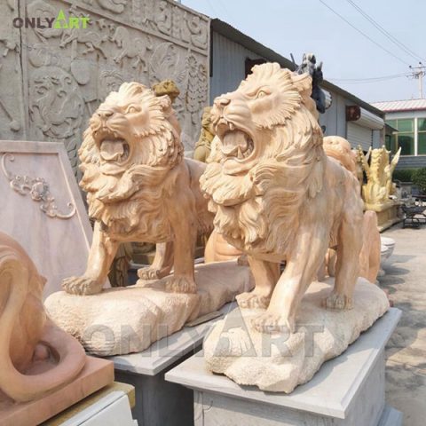 Factory custom large size animal sculpture stone lion statue for sale OLA-A050